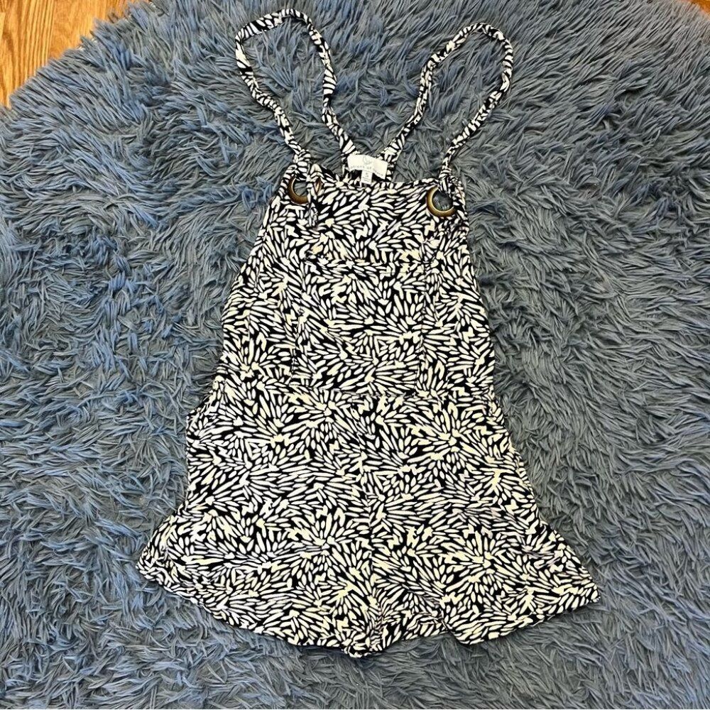 Patrons of Peace Cream Black Linen Romper Size S
